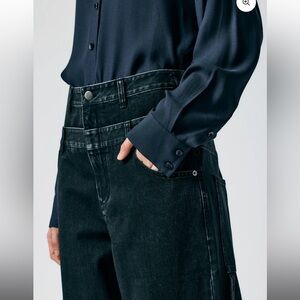 Vintage Black Denim Double Waisted Slouchy Carpenter Jean